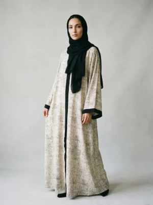 Ivory Noir Abaya
