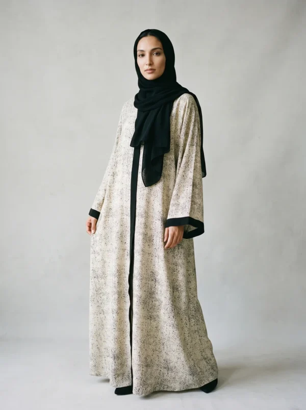Ivory Noir Abaya